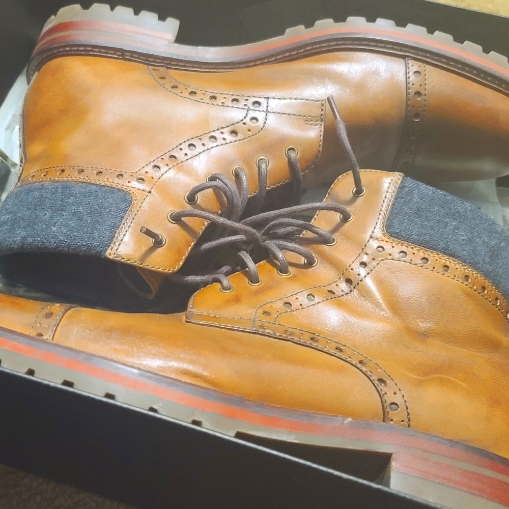 Johnston and Murphy Karnes Cap Toe Boot Size 10.5 Tan